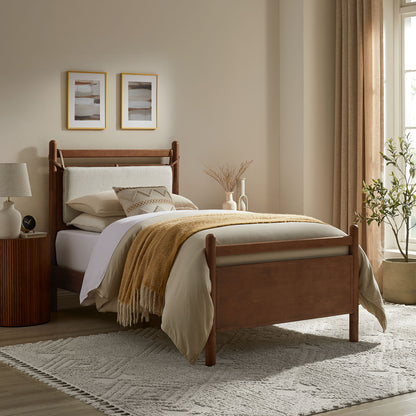 Leni Twin Size Wood Platform Bed Frame by Furniture for America