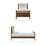Loom Twin Size Wood Platform Bed Frame in Walnut Heathered Ivory