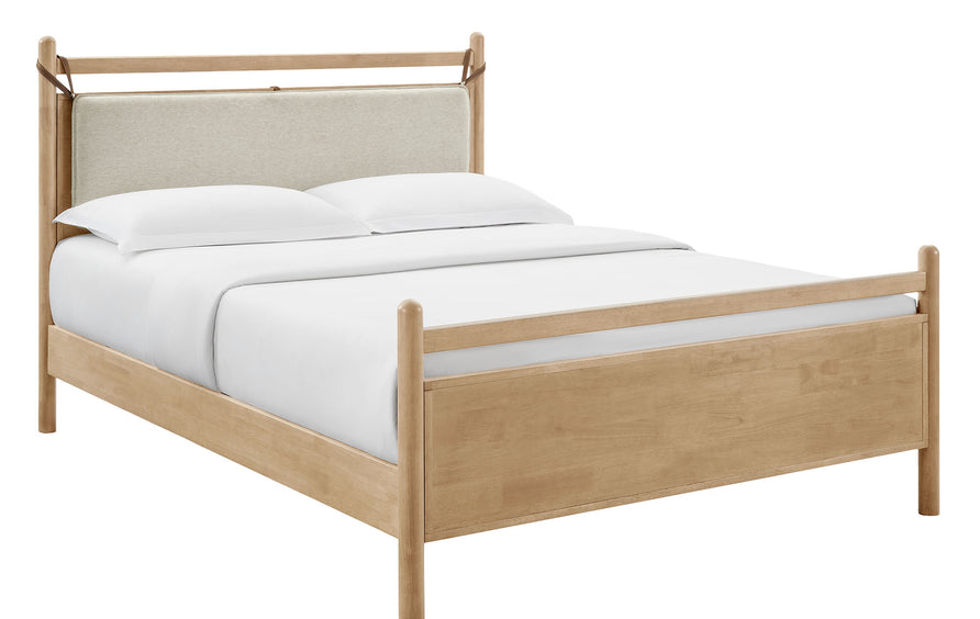 Loom Full Size Wood Platform Bed Frame in Light Oak Heathered Ivory