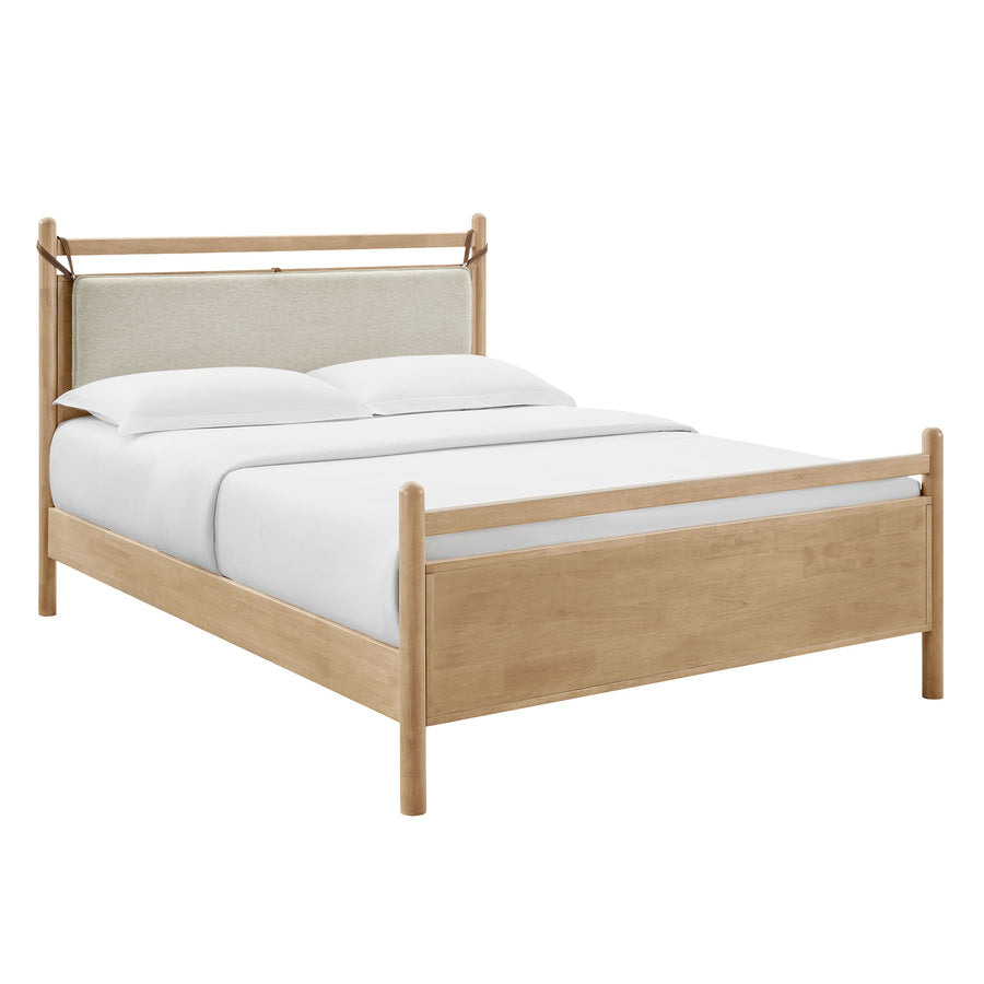 Loom Full Size Wood Platform Bed Frame in Light Oak Heathered Ivory