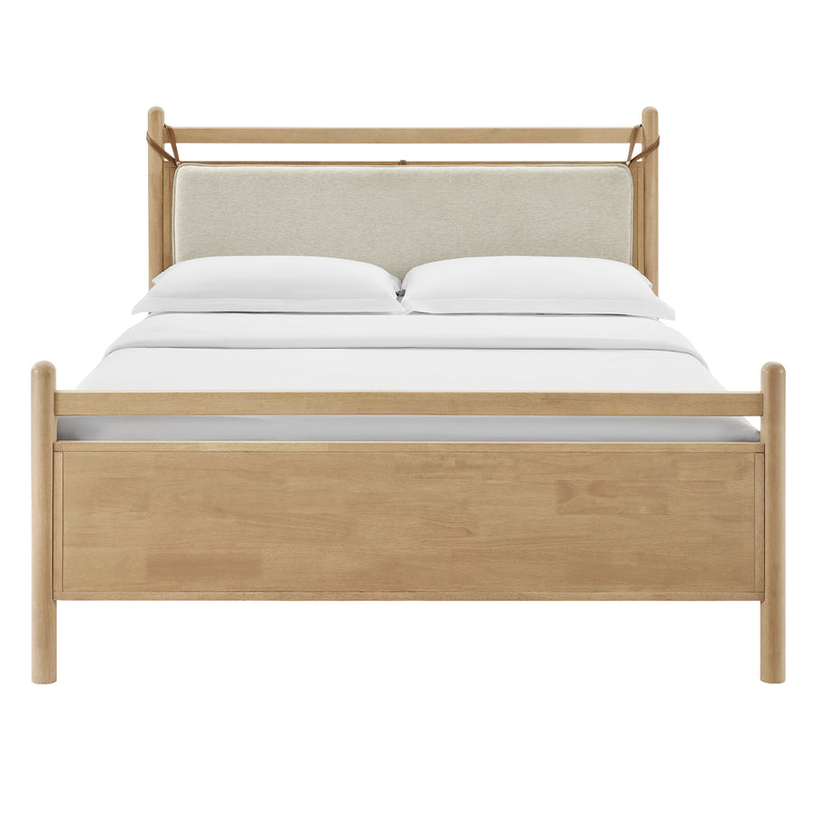 Loom Full Size Wood Platform Bed Frame in Light Oak Heathered Ivory