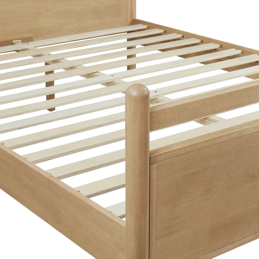 Loom Full Size Wood Platform Bed Frame in Light Oak Heathered Ivory