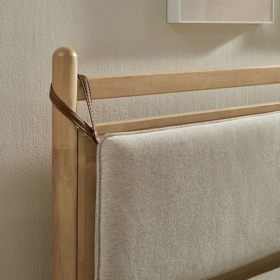 Loom Full Size Wood Platform Bed Frame in Light Oak Heathered Ivory