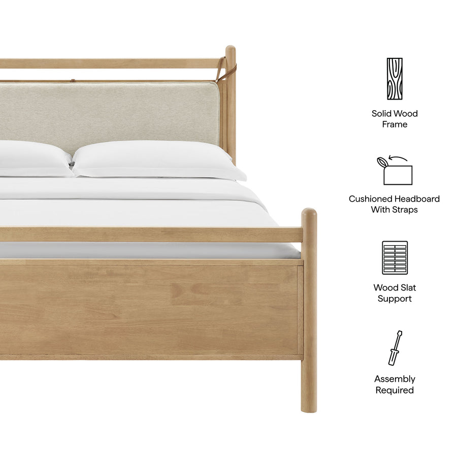 Loom Full Size Wood Platform Bed Frame in Light Oak Heathered Ivory