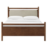 Loom Full Size Wood Platform Bed Frame in Walnut Heathered Ivory