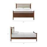 Loom Queen Size Wood Platform Bed Frame in Walnut Heathered Ivory