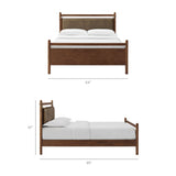 Loom Queen Size Vegan Leather and Wood Platform Bed Frame in Walnut Mushroom