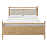 Loom King Size Wood Platform Bed Frame in Light Oak Heathered Ivory