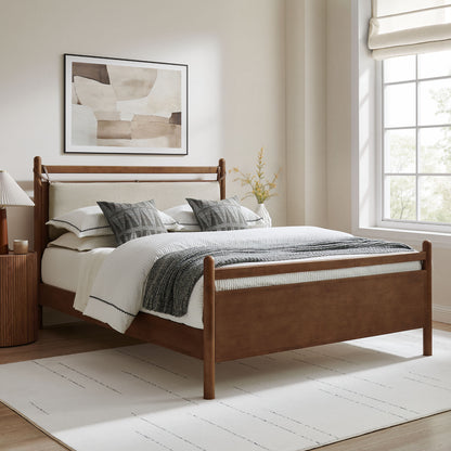 Leni King Size Wood Platform Bed Frame by Furniture for America