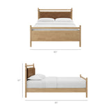 Loom King Size Vegan Leather and Wood Platform Bed Frame in Light Oak Canyon