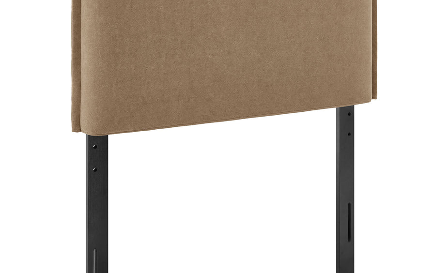 Slate Upholstered Linen Blend Twin Size Headboard in Almond