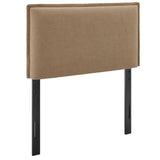 Slate Upholstered Linen Blend Twin Size Headboard in Almond