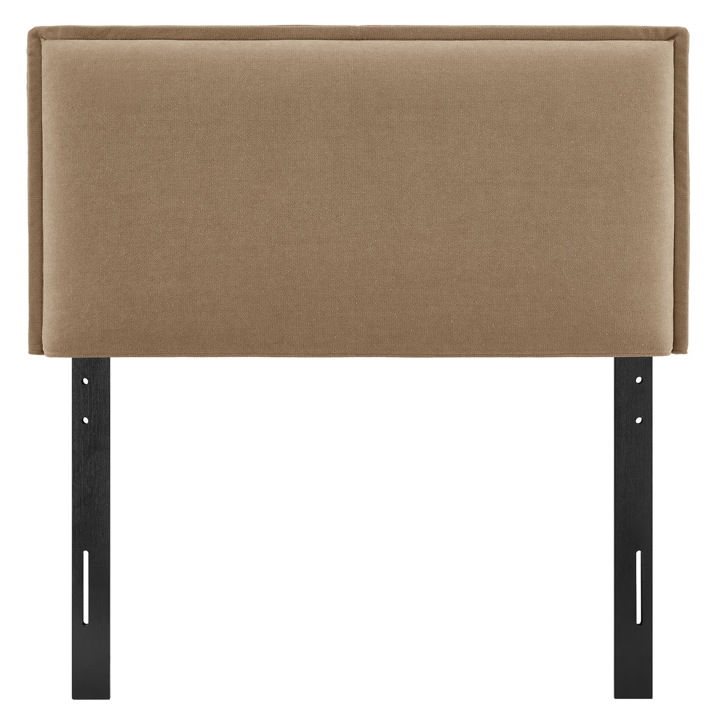 Slate Upholstered Linen Blend Twin Size Headboard in Almond