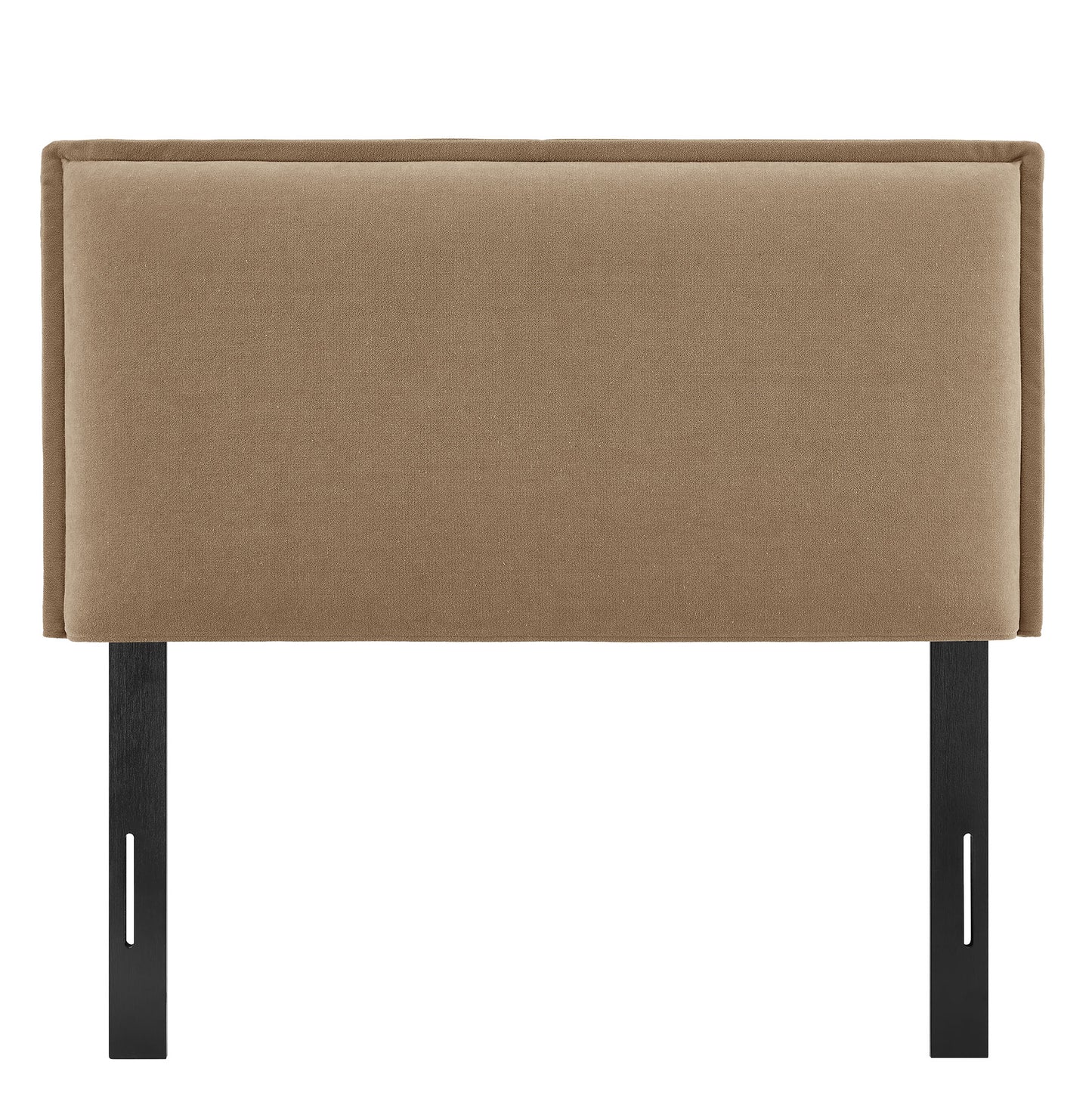 Slate Upholstered Linen Blend Twin Size Headboard in Almond