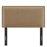 Slate Upholstered Linen Blend Twin Size Headboard in Almond