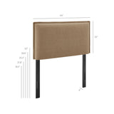 Slate Upholstered Linen Blend Twin Size Headboard in Almond
