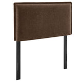 Slate Upholstered Linen Blend Twin Size Headboard in Cocoa