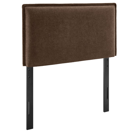 Camille Upholstered Linen Blend Twin Size Headboard in Cocoa