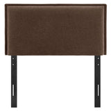 Slate Upholstered Linen Blend Twin Size Headboard in Cocoa