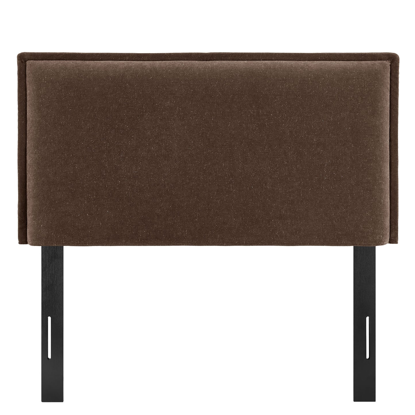 Slate Upholstered Linen Blend Twin Size Headboard in Cocoa