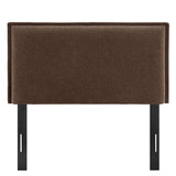 Slate Upholstered Linen Blend Twin Size Headboard in Cocoa