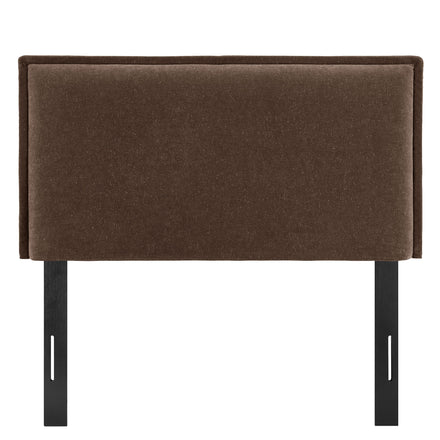 Camille Upholstered Linen Blend Twin Size Headboard in Cocoa