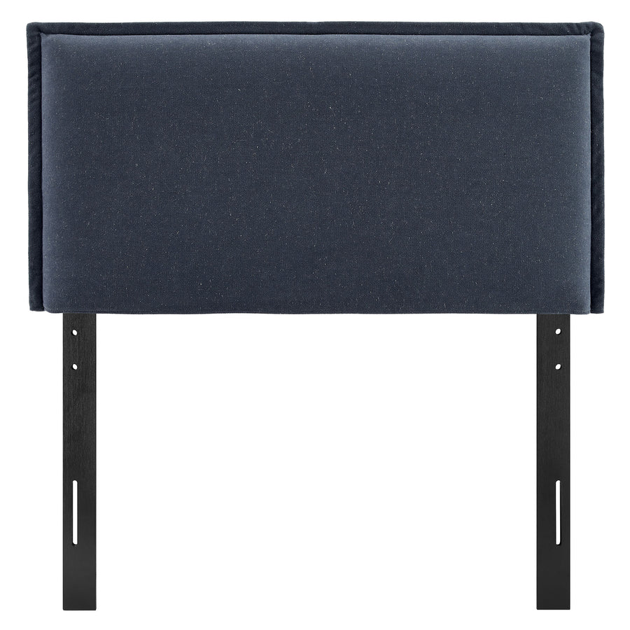 Slate Upholstered Linen Blend Twin Size Headboard in Denim