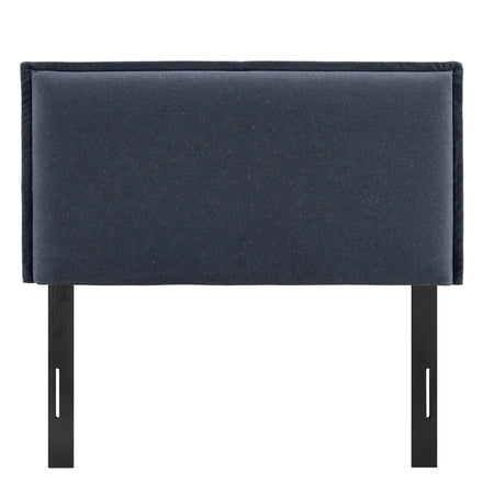 Camille Upholstered Linen Blend Twin Size Headboard in Denim