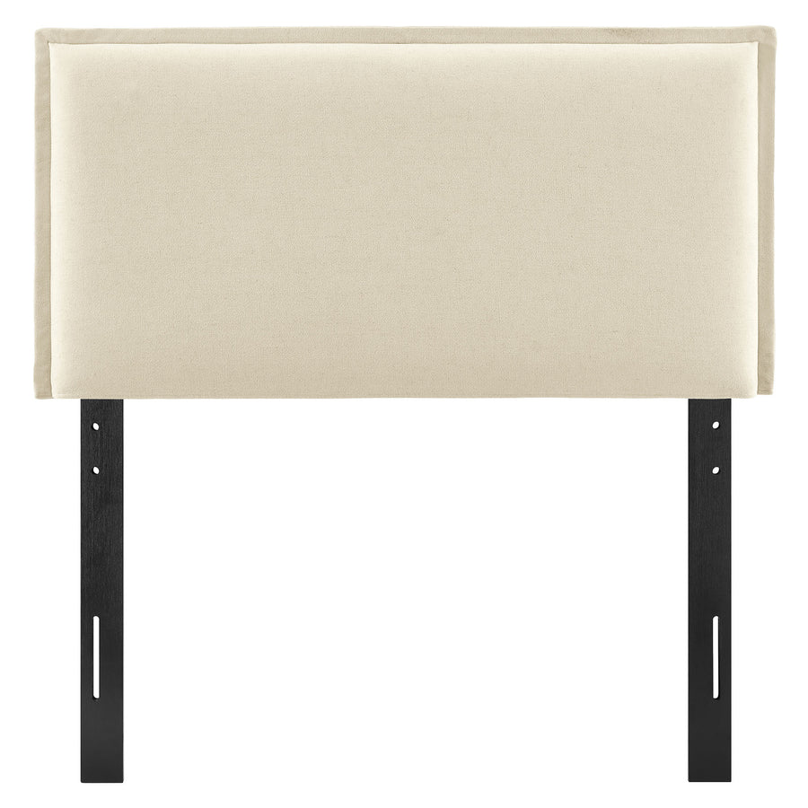 Slate Upholstered Linen Blend Twin Size Headboard in Linen