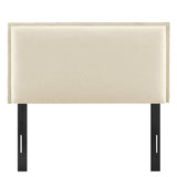 Slate Upholstered Linen Blend Twin Size Headboard in Linen