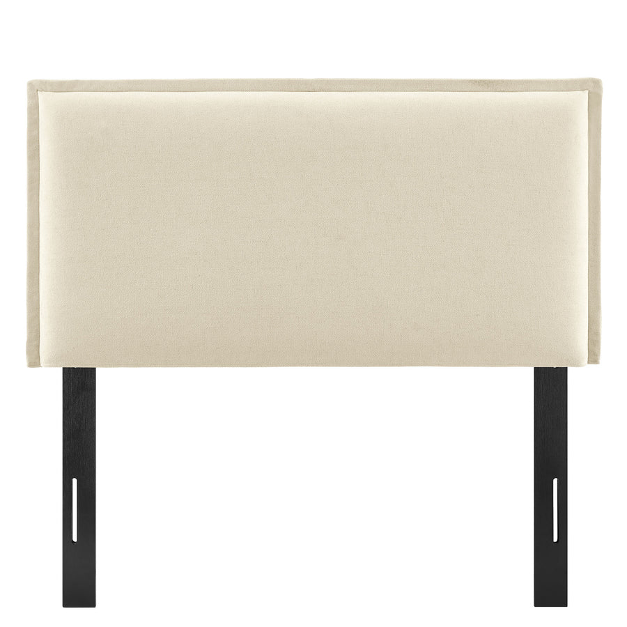 Slate Upholstered Linen Blend Twin Size Headboard in Linen