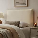 Slate Upholstered Linen Blend Twin Size Headboard in Linen