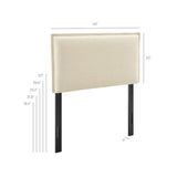 Slate Upholstered Linen Blend Twin Size Headboard in Linen