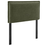 Slate Upholstered Linen Blend Twin Size Headboard in Sage