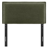 Slate Upholstered Linen Blend Twin Size Headboard in Sage