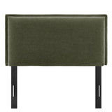 Slate Upholstered Linen Blend Twin Size Headboard in Sage