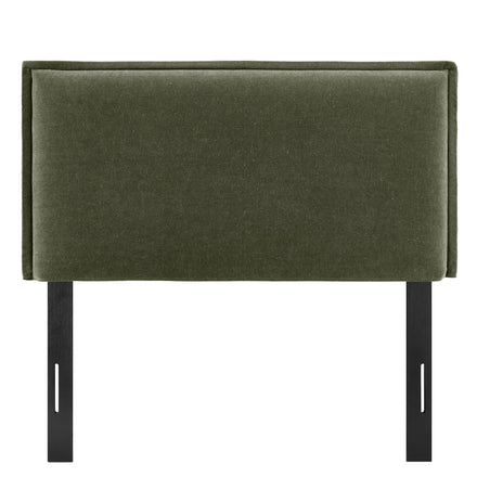 Camille Upholstered Linen Blend Twin Size Headboard in Sage