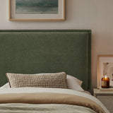 Slate Upholstered Linen Blend Twin Size Headboard in Sage