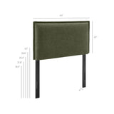 Slate Upholstered Linen Blend Twin Size Headboard in Sage