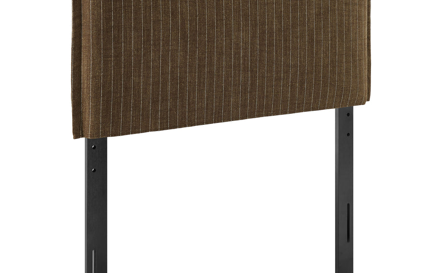 Slate Striped Linen Blend Twin Size Headboard in Earth Stripe