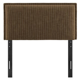 Slate Striped Linen Blend Twin Size Headboard in Earth Stripe