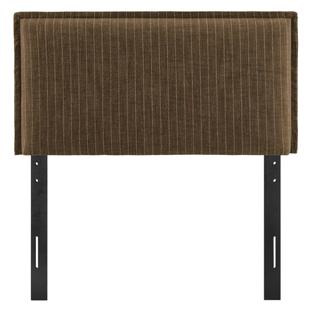 Camille Striped Linen Blend Twin Size Headboard in Earth Stripe