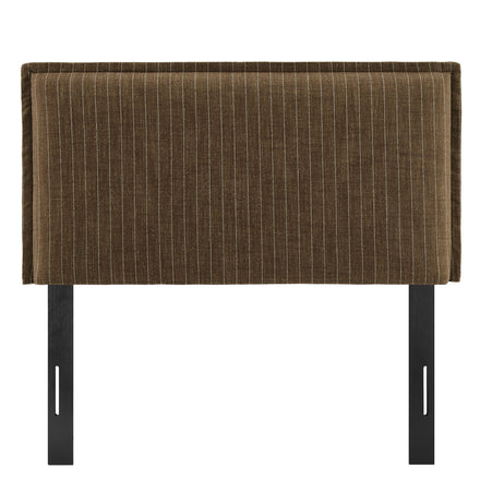 Camille Striped Linen Blend Twin Size Headboard in Earth Stripe