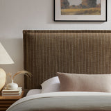 Slate Striped Linen Blend Twin Size Headboard in Earth Stripe
