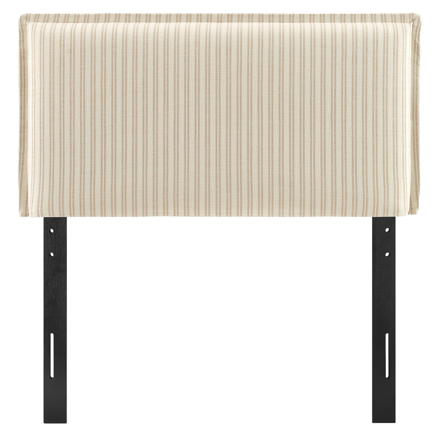 Slate Striped Linen Blend Twin Size Headboard in Oatmeal Stripe