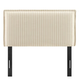Slate Striped Linen Blend Twin Size Headboard in Oatmeal Stripe