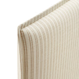Slate Striped Linen Blend Twin Size Headboard in Oatmeal Stripe
