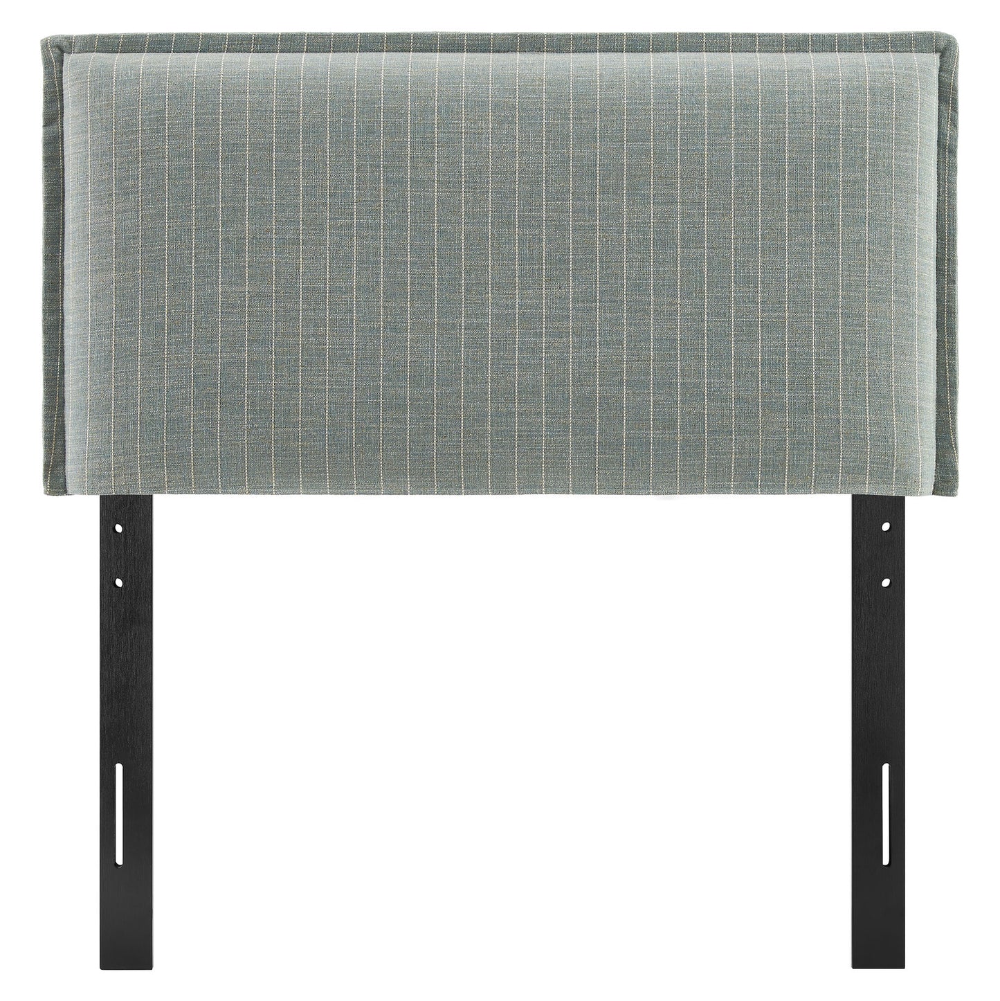Slate Striped Linen Blend Twin Size Headboard in Spa Blue Stripe
