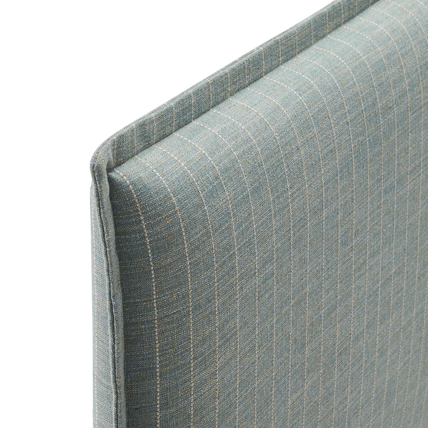 Slate Striped Linen Blend Twin Size Headboard in Spa Blue Stripe