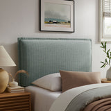 Slate Striped Linen Blend Twin Size Headboard in Spa Blue Stripe